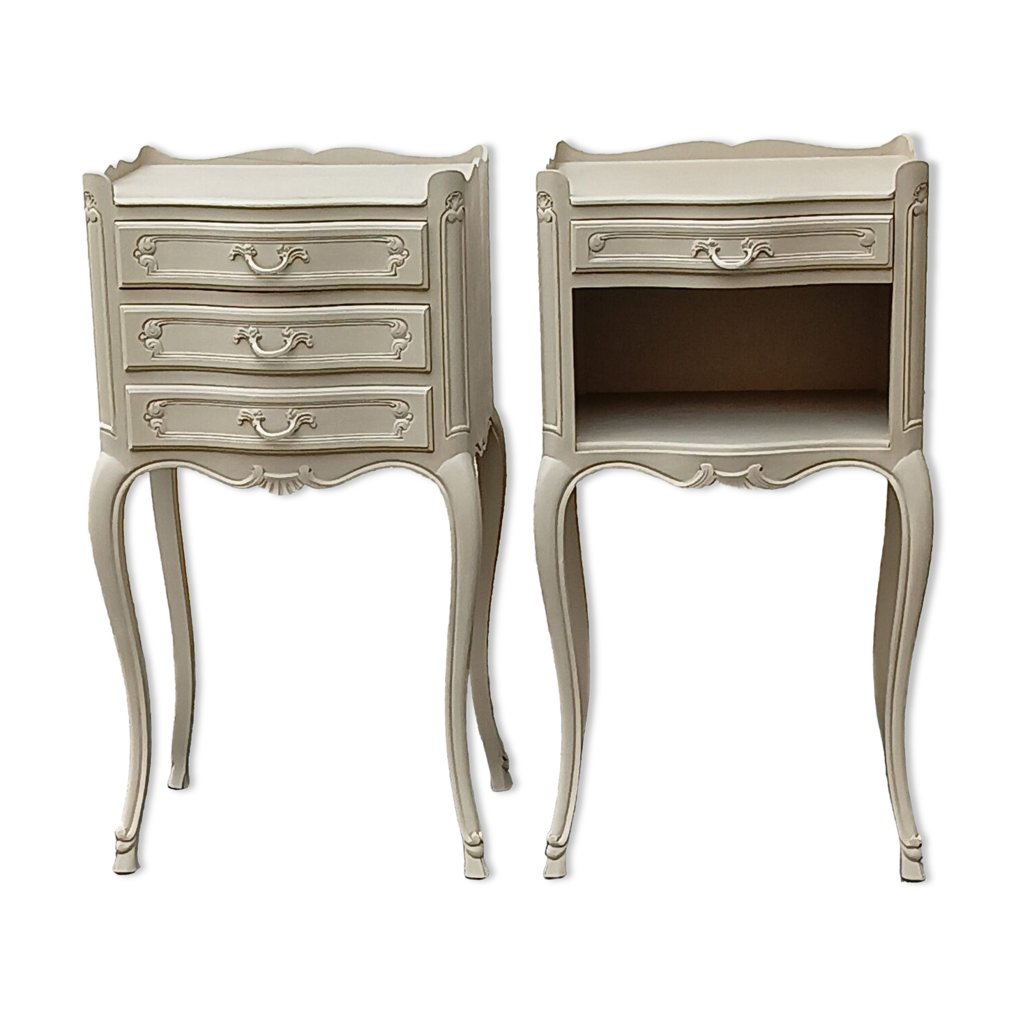 Pair of linen bedside