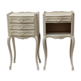 Pair of linen bedside
