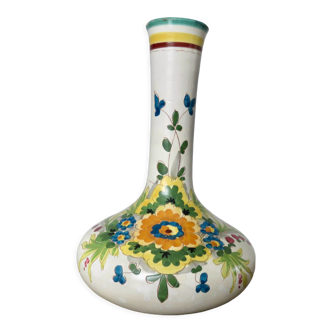 Vase Italy en céramique motif floral années 60