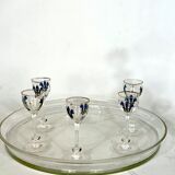Italian Art Nouveau glass liquor set from 1920s