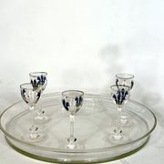 Italian Art Nouveau glass liquor set from 1920s