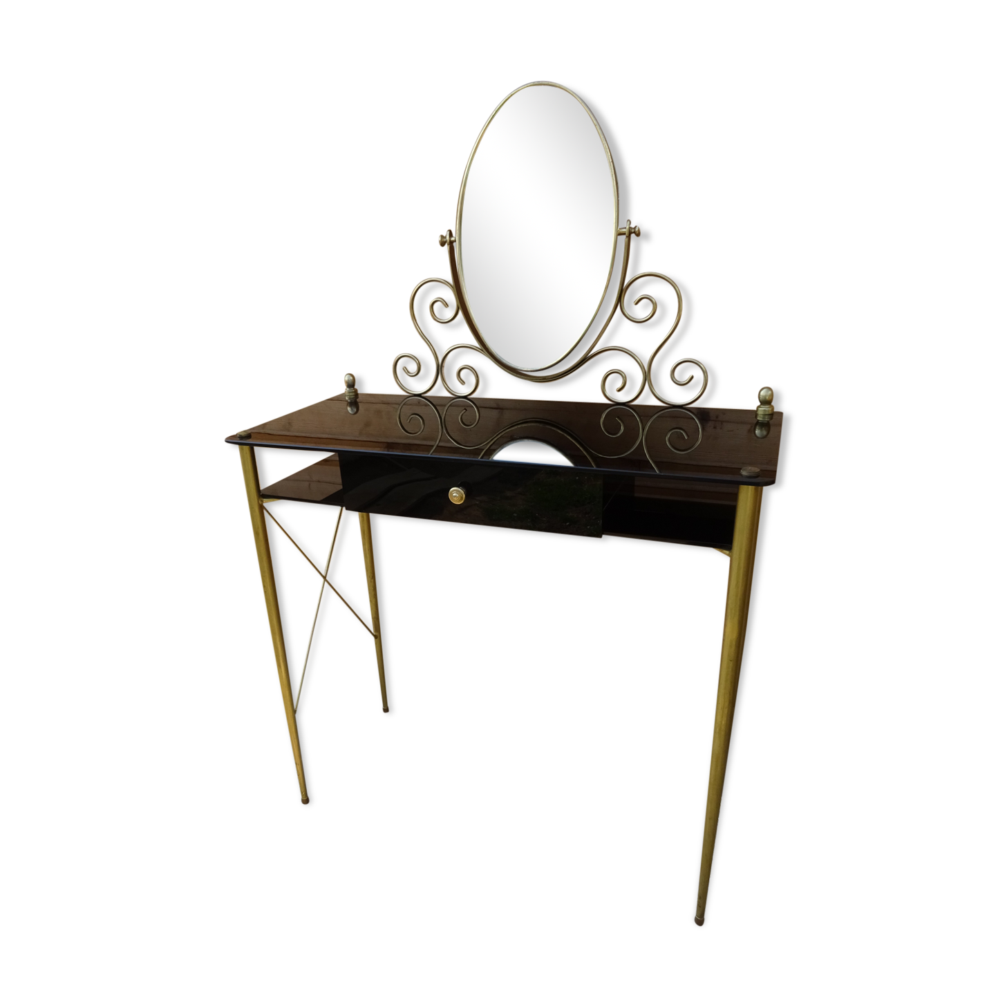 Coiffeuse vintage en verre