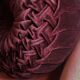 Round cushion velvet rosette burgundy vintage