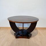 Art Deco Round Side Table in Rosewood Veneer, France, 1930s