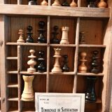 Printing locker and wooden chess pieces
