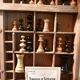 Printing locker and wooden chess pieces