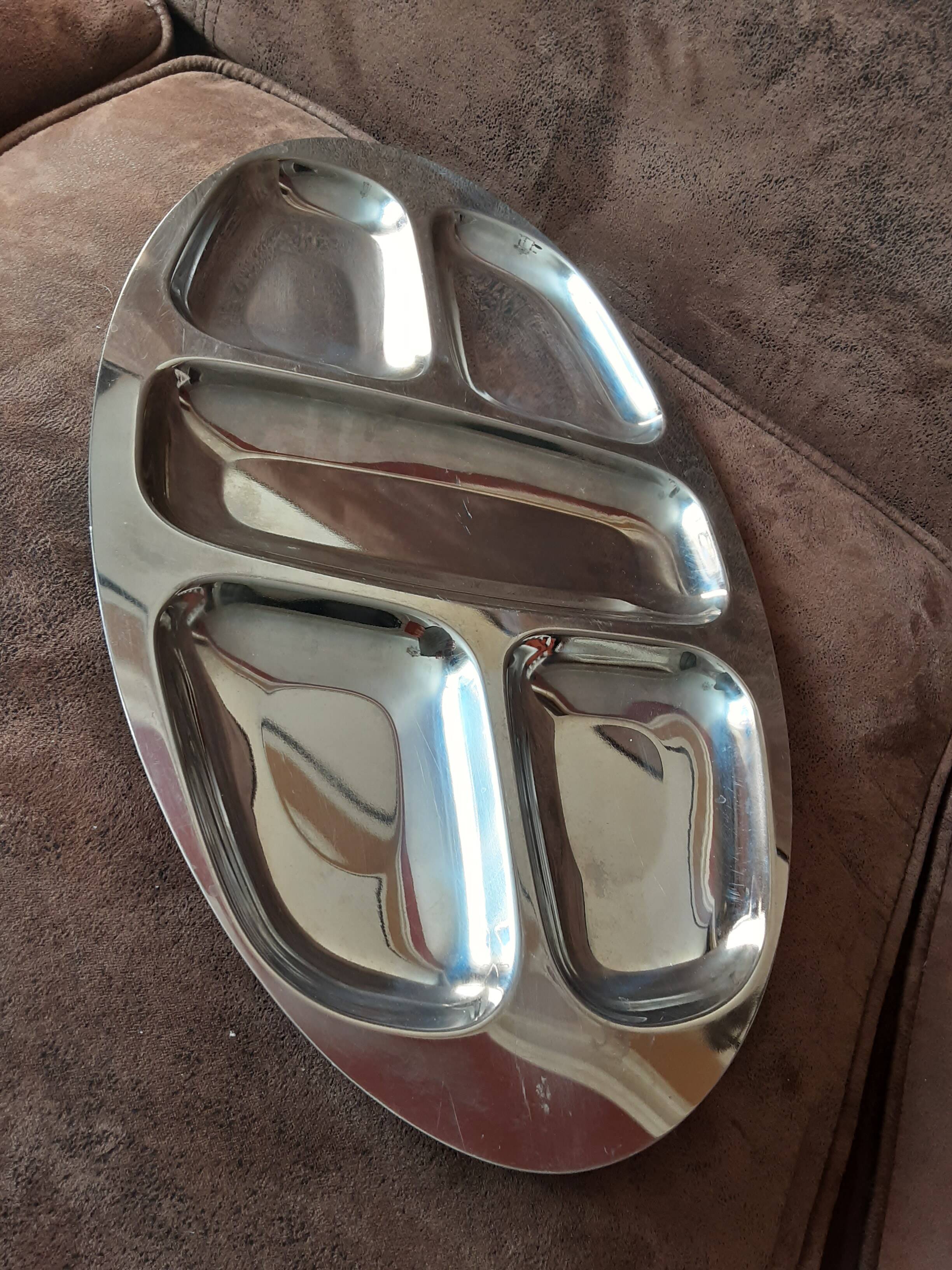 Vintage metal compartment dish