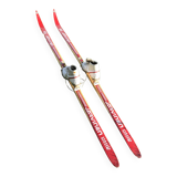 Vintage Esko Järvinen skis with shoes on bindings