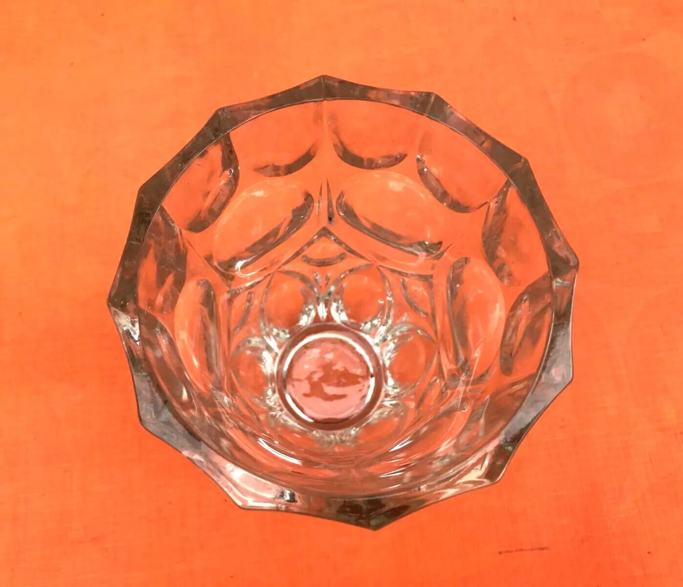 Art Deco Style Faceted Vase Clear Glass Geometric Decor