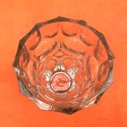 Art Deco Style Faceted Vase Clear Glass Geometric Decor
