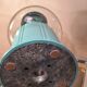 Candy, chewing gum, peanut glass and metal dispenser color 2 shades of turquoise 28x20
