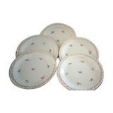 Set of 5 flat porcelain plates L'Amandinoise