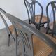 Set of 8 Vintage Gray Bentwood Dining Chair: Thonet Style Cane Seat