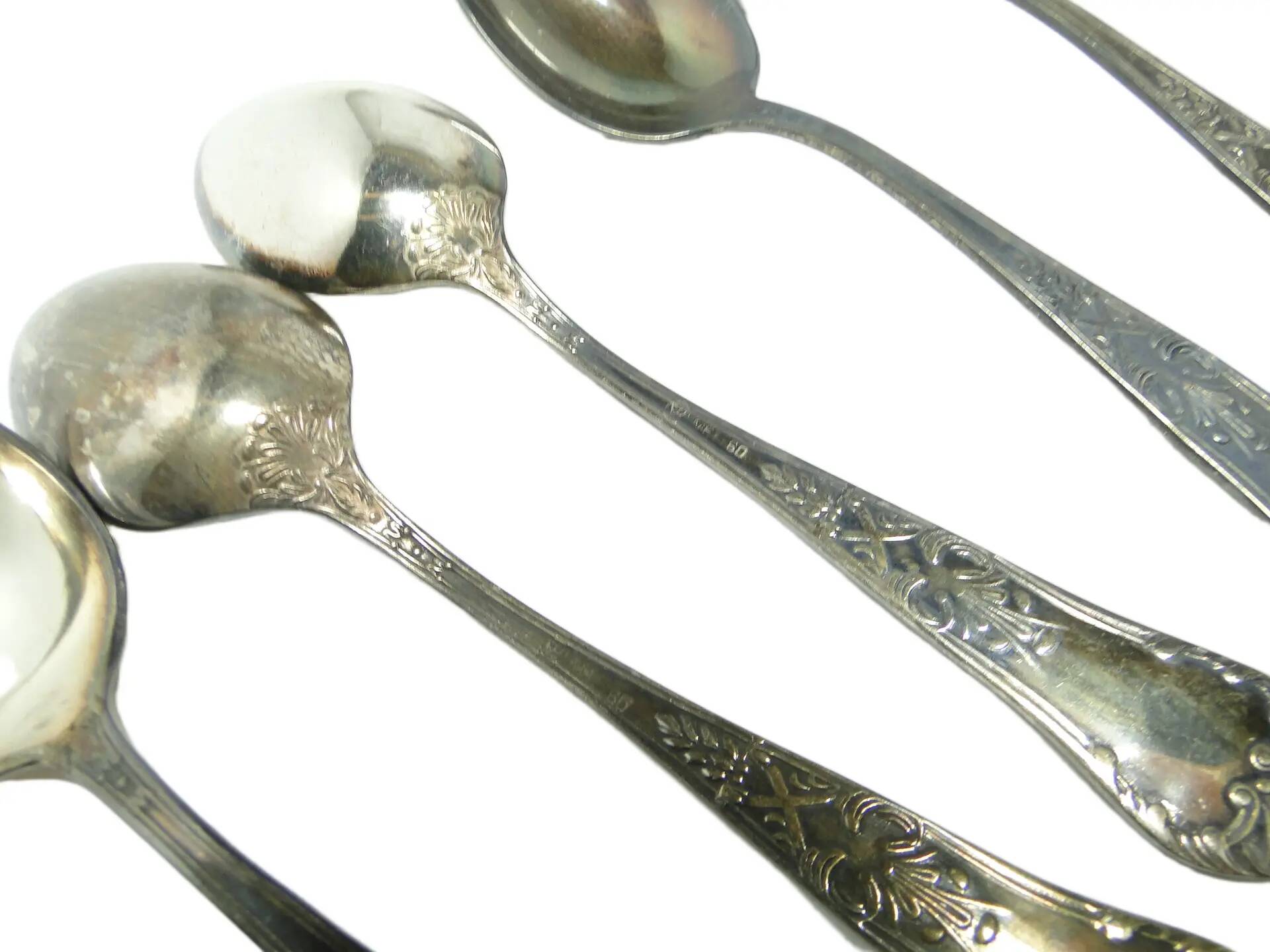 Aleksandria tea spoon set, Baroque, silver-plated brass, Poland, 1970s.