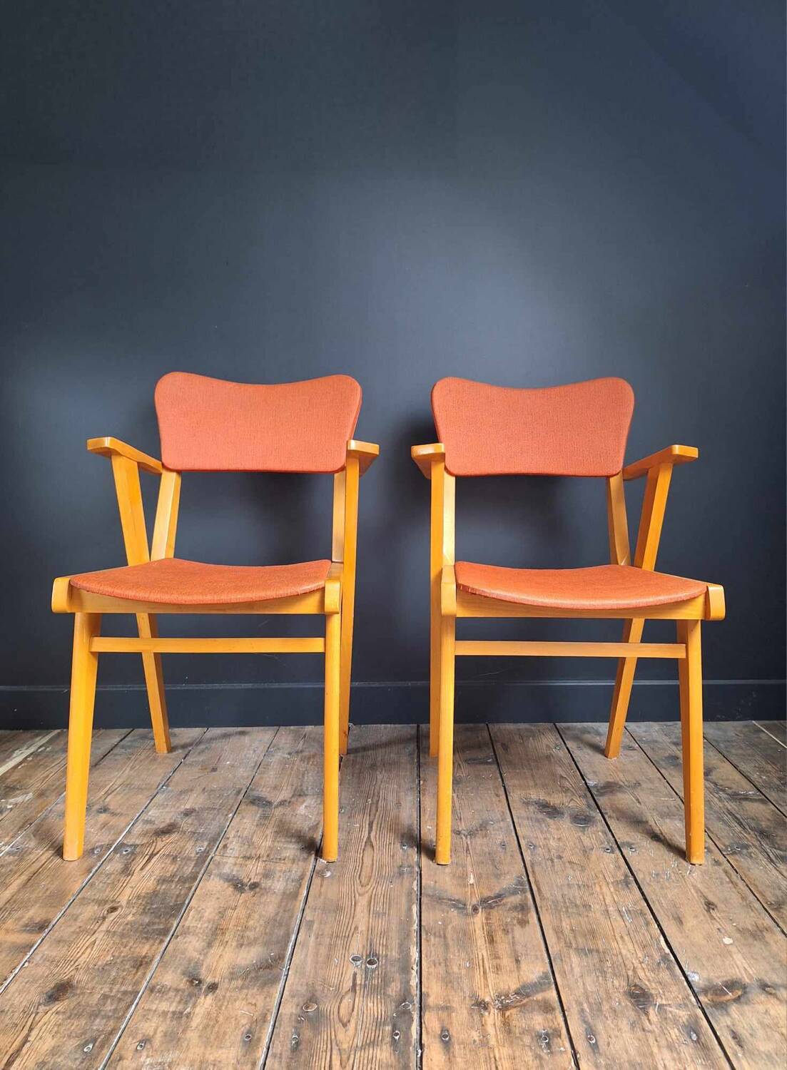 Pair of vintage bridge armchairs