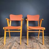 Pair of vintage bridge armchairs