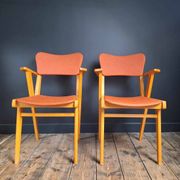 Pair of vintage bridge armchairs