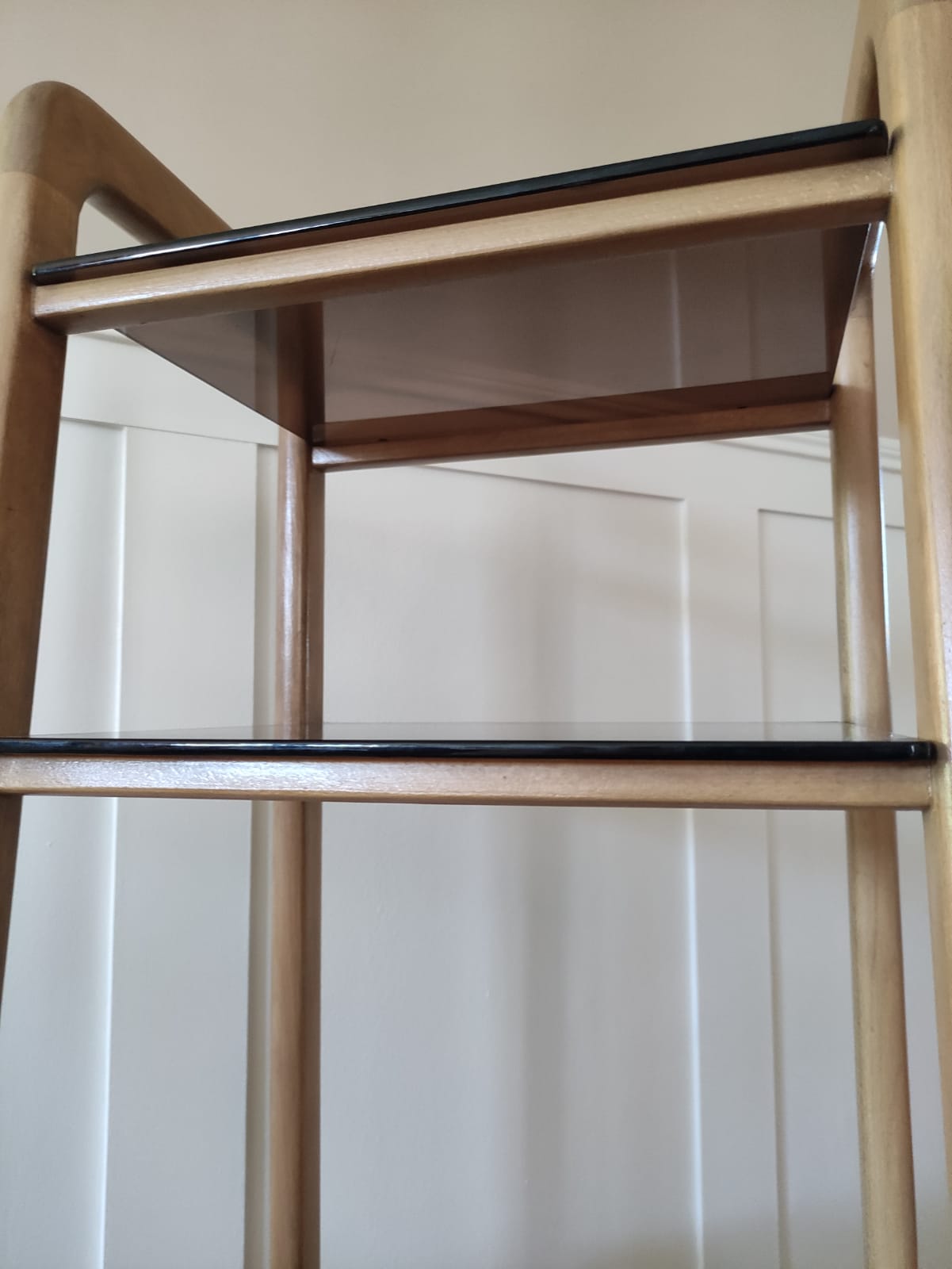 Scandinavian shelf in wood and plexiglass 70s