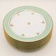 Set of 6 dessert plates in Limoges porcelain - Water green