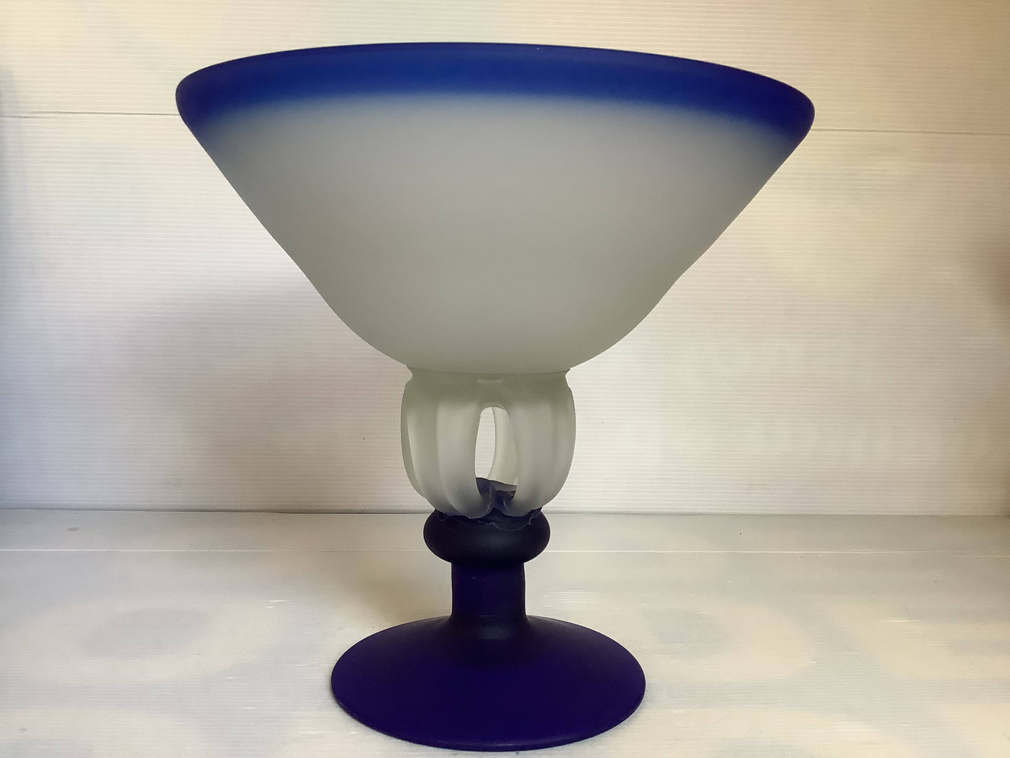 Frosted glass footed bowl in Murano style