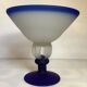 Frosted glass footed bowl in Murano style