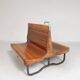 Banc de train en teck double face, années 1930