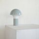 1960s metal and opaline mushroom table lamp