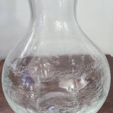 Vintage silkscreened glass carafes