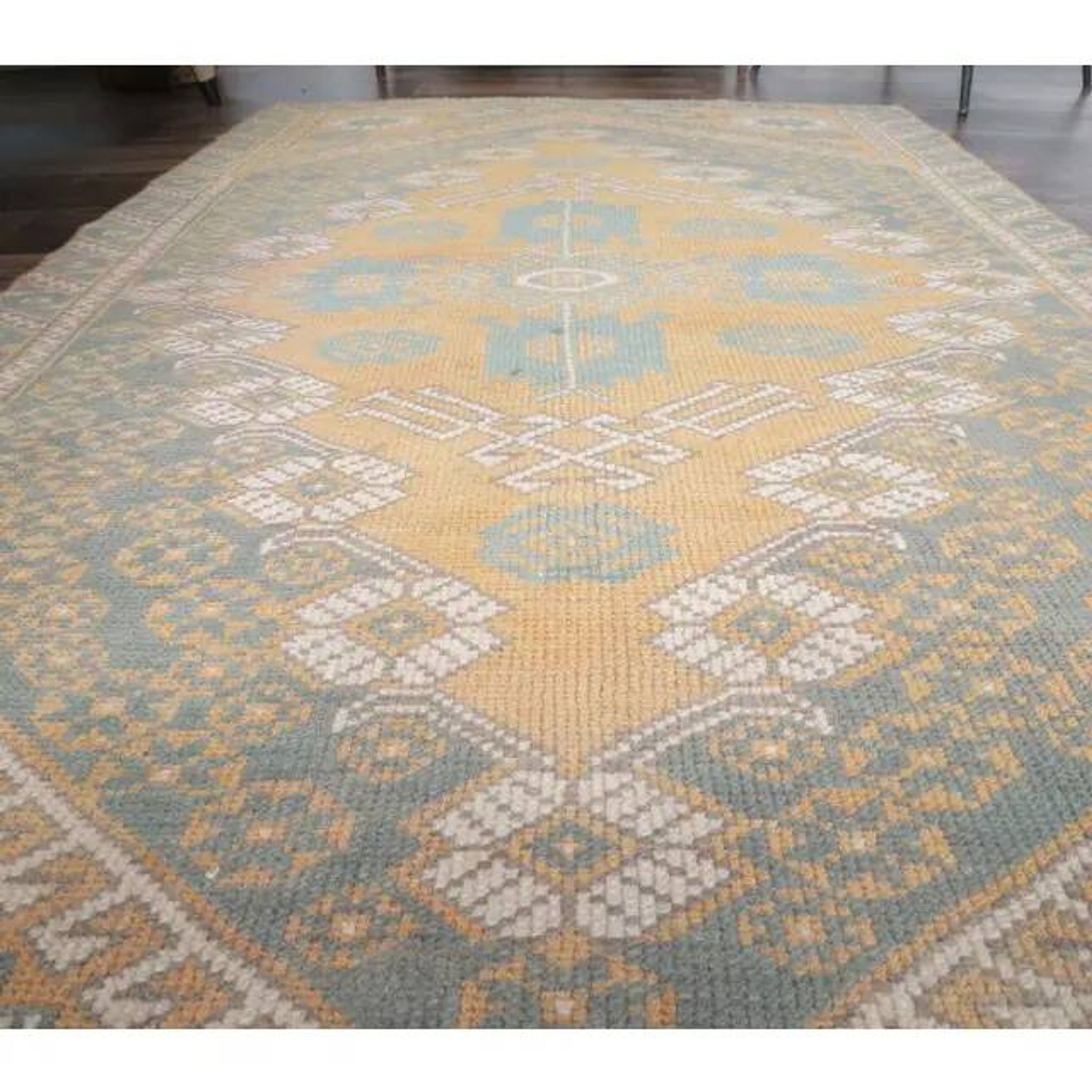 1970s Turkish Hand-Knotted Wool Runner Rug 92x175