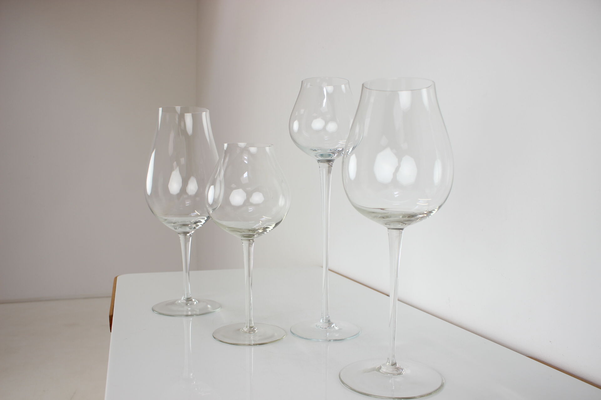 Set of Large Glass Goblets 1960s, Czechoslovakia