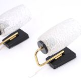 Pair of gold and black metal sconces, 50s