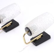 Pair of gold and black metal sconces, 50s