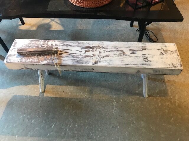 White patinated bench