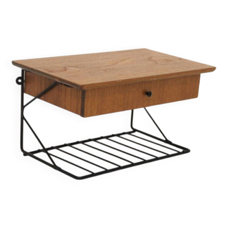 Scandinavian teak wall shelf, Sweden 1960s