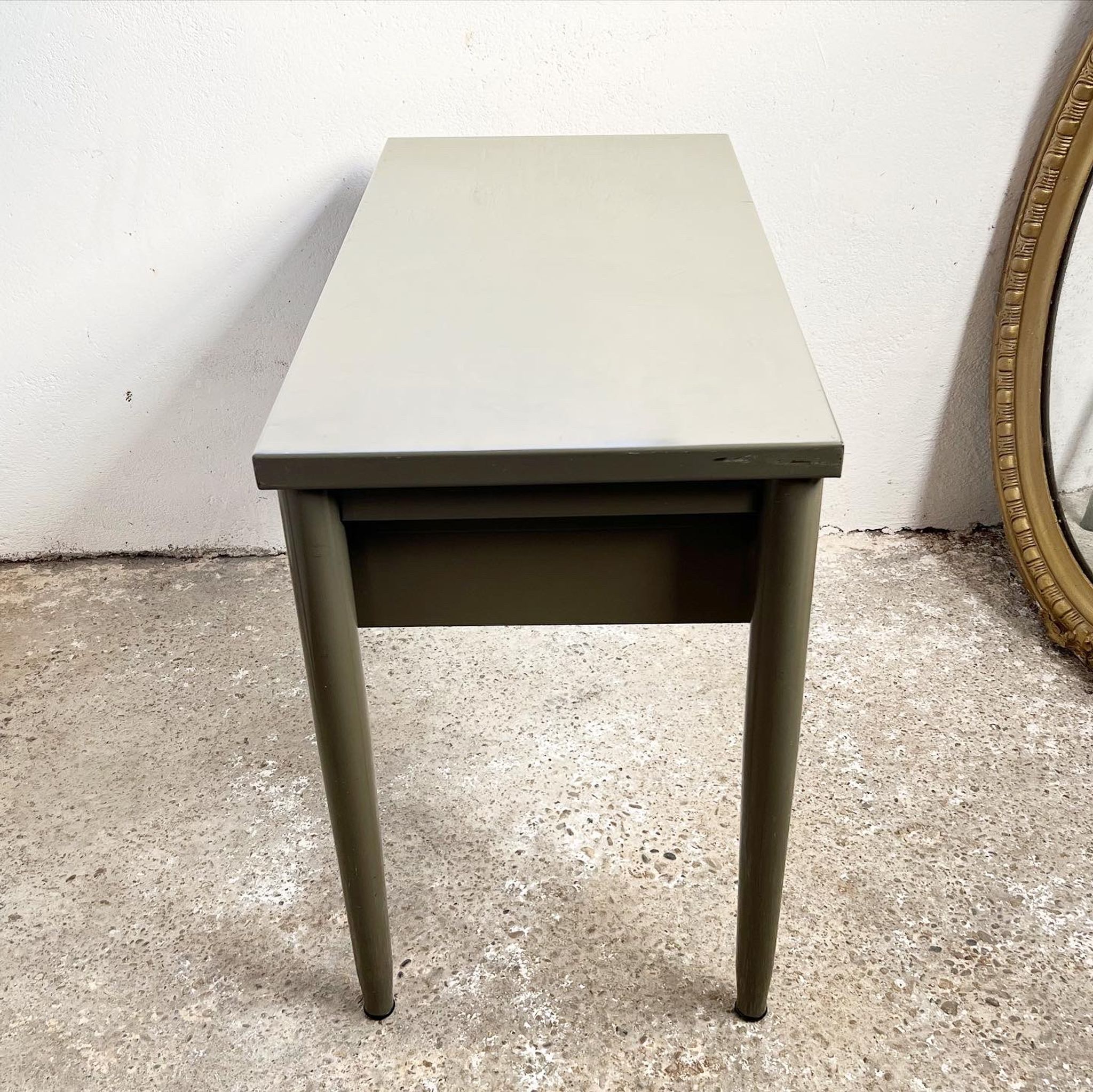 Vintage khaki metal desk