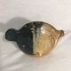 Old vase spades flowers fish ceramic beige & blue decoration vintage