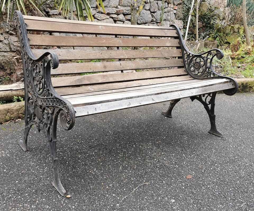 Cast iron garden bench