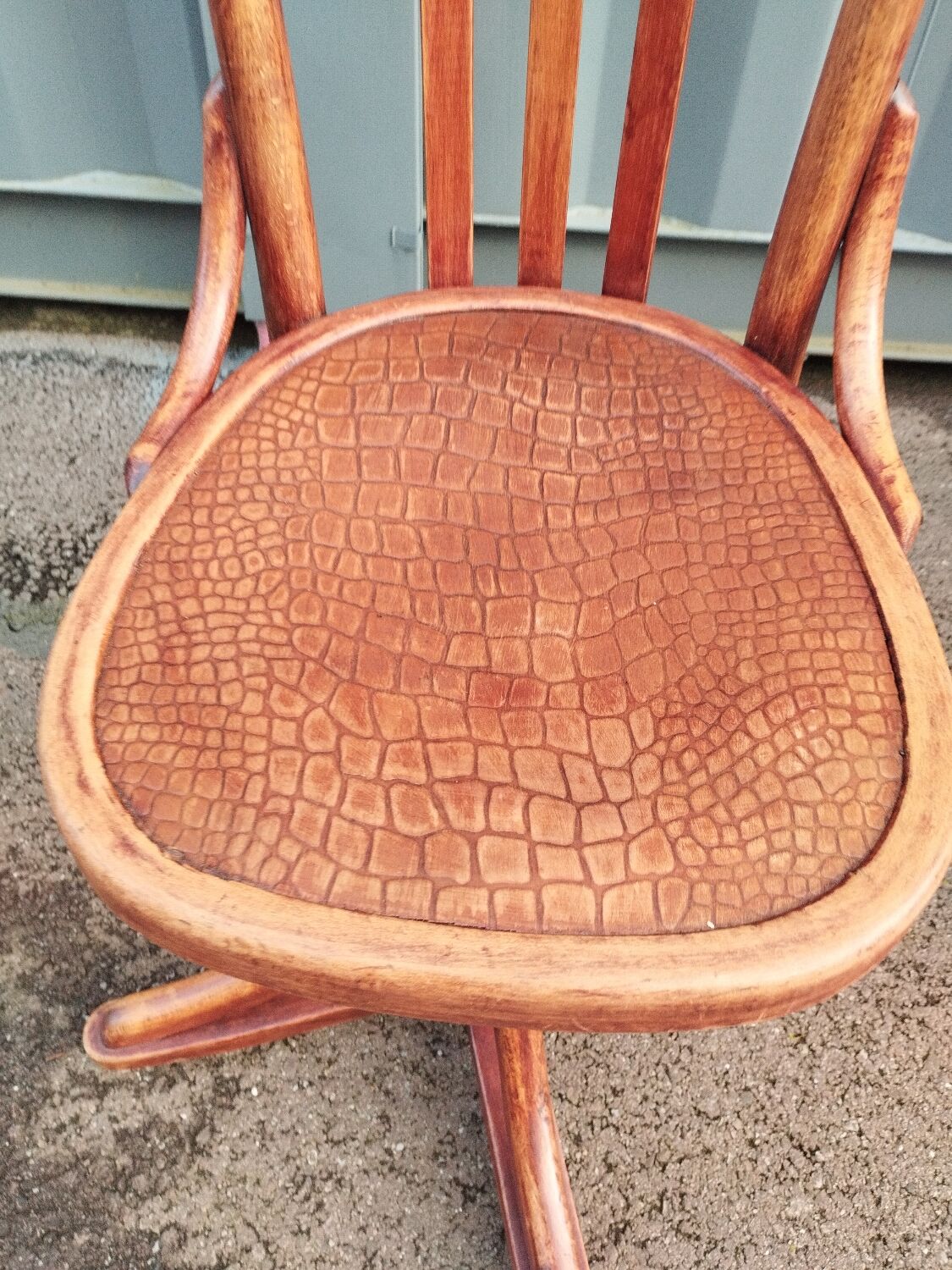 Vintage wooden antique office chair