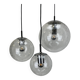 Set of 3 bubble glass pendant lamps by RAAK Amsterdam 1960