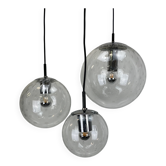 Set of 3 bubble glass pendant lamps by RAAK Amsterdam 1960