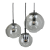 Set of 3 bubble glass pendant lamps by RAAK Amsterdam 1960