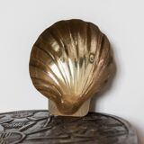 Renzo Cassetti Vintage Brass Shell Bowl with golden patina – Handcrafted Italy 1960s