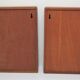 Two wall shelves with vintage solid wood compartments 80s