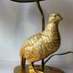 Paire de lampes perdrix en métal doré, 60’s
