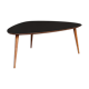 Table basse bois plateau noir