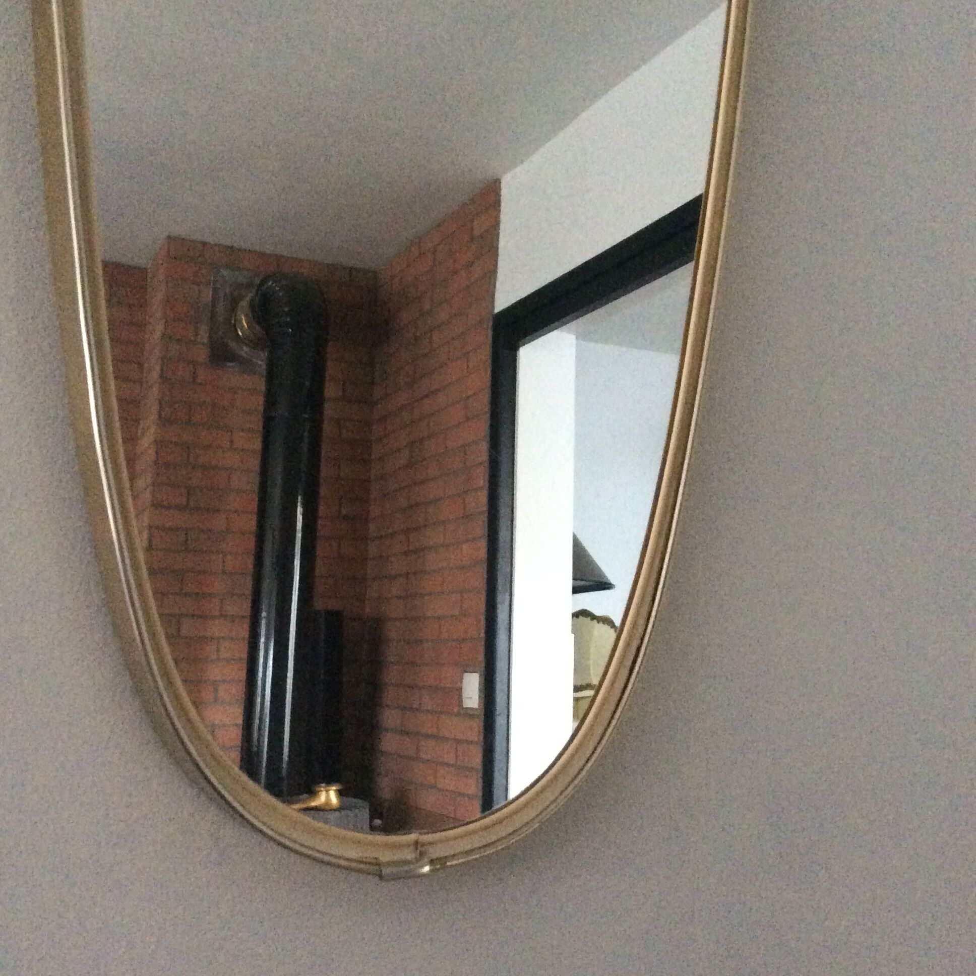 Large asymmetrical mirror 60s free shape 78x30cm