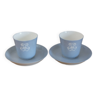 Pair of cups in porcelain de Sèvres XIXth