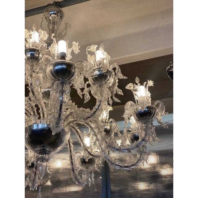 Contemporary "ca rezzonico" with flowers and leaves murano glass chandelier