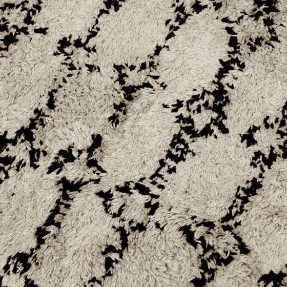 Carpet berbere ecru tribal pattern black 120x170 cm