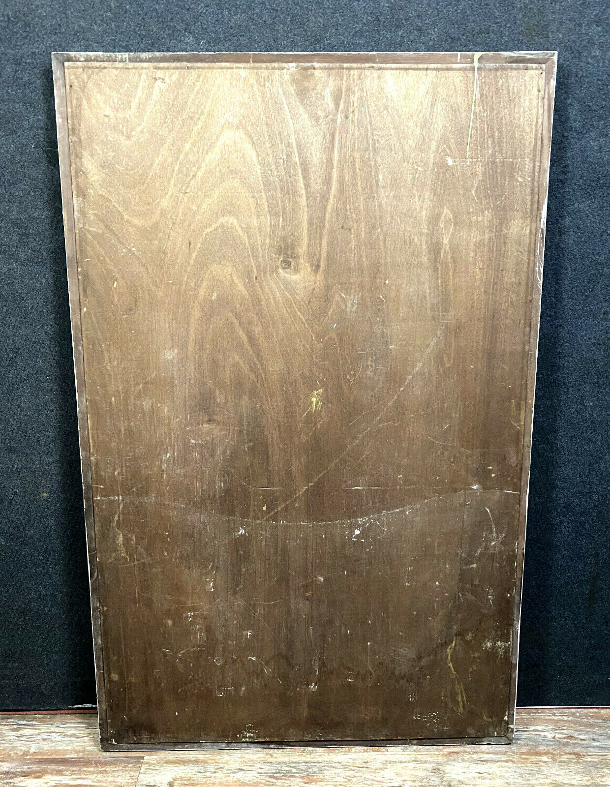 Miroir Napoléon III en bois laqué a double patine 120x186cm